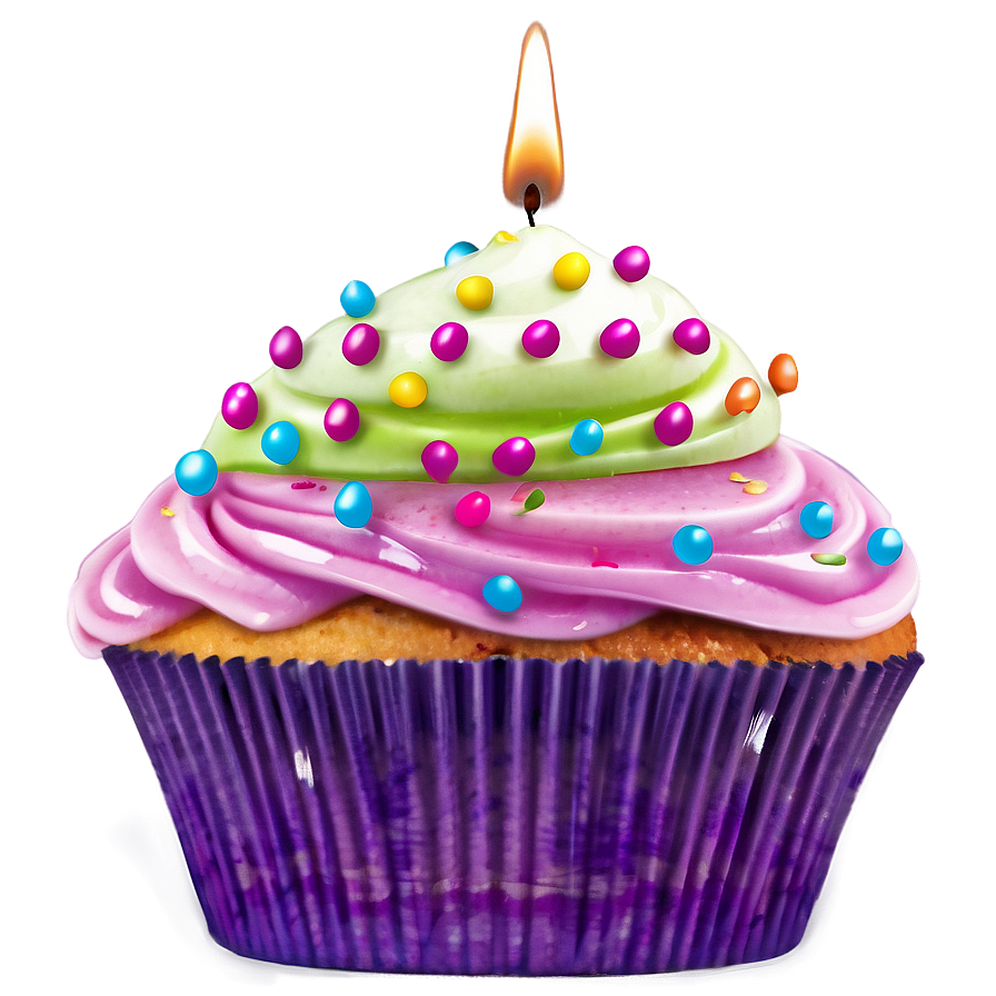 Cupcake With Candle Png Mjo PNG