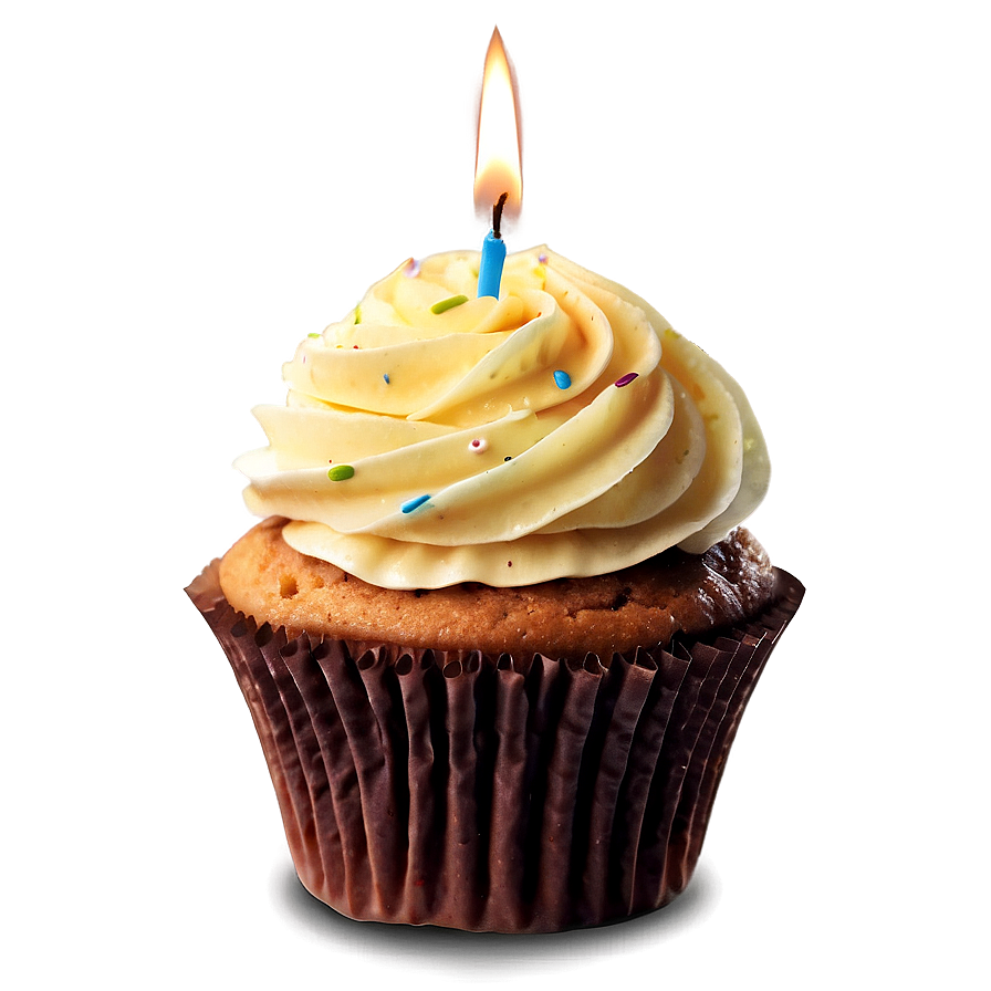 Cupcake With Candle Png Mov PNG