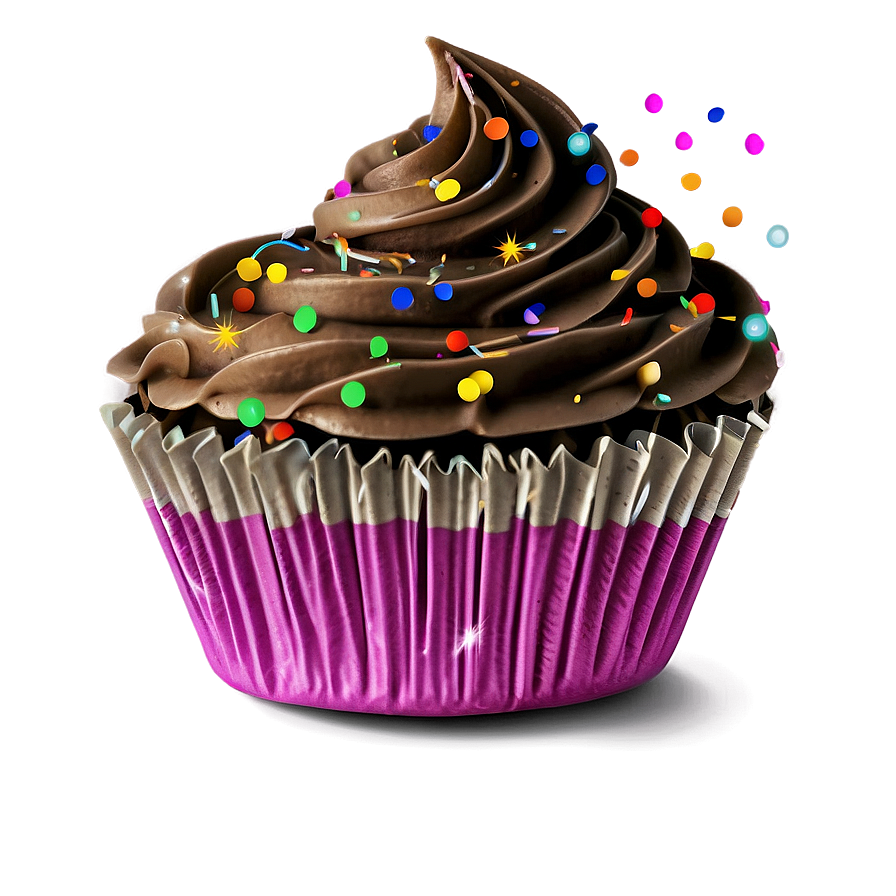 Cupcake With Confetti Png Bth PNG