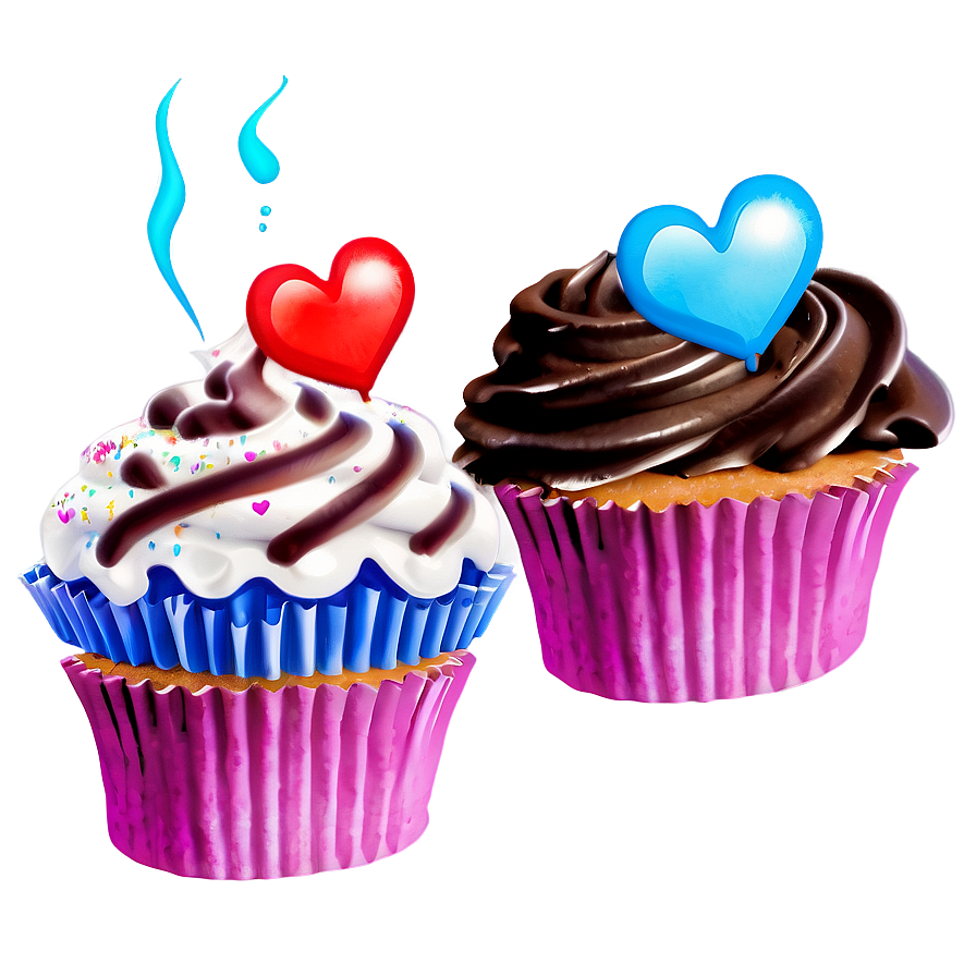 Download Cupcake With Heart Png 05032024 | Wallpapers.com