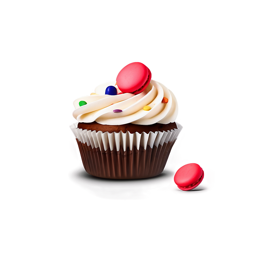 Cupcake With Macaron Png Fil PNG