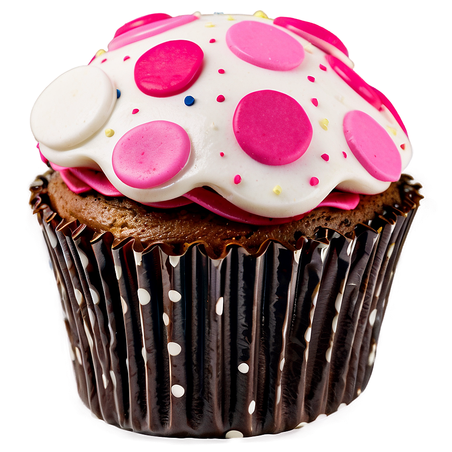 Cupcake With Polka Dots Png Rvq PNG