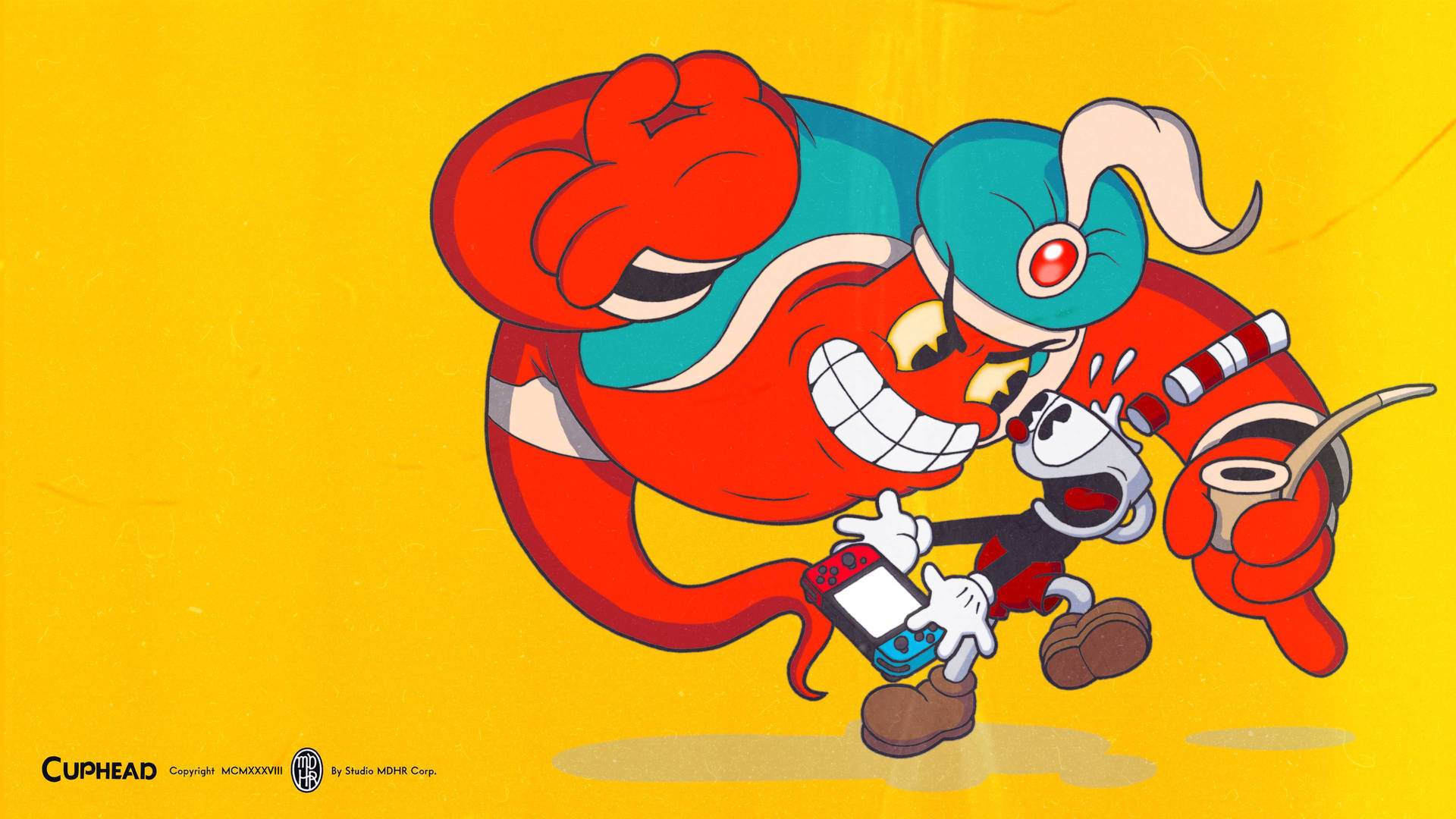 Cuphead And Djimmi The Great Faceoff Wallpaper