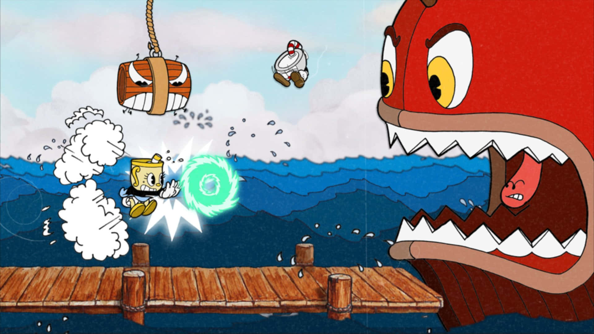 "The iconic Cuphead duo take on their enemies in their epic adventure!"