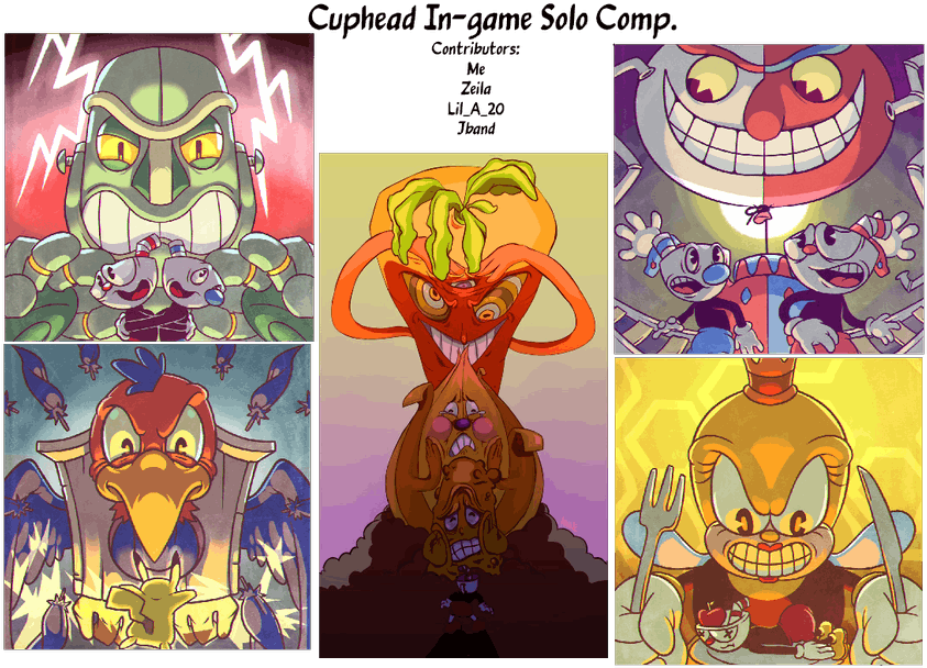 Cuphead Boss Collage PNG