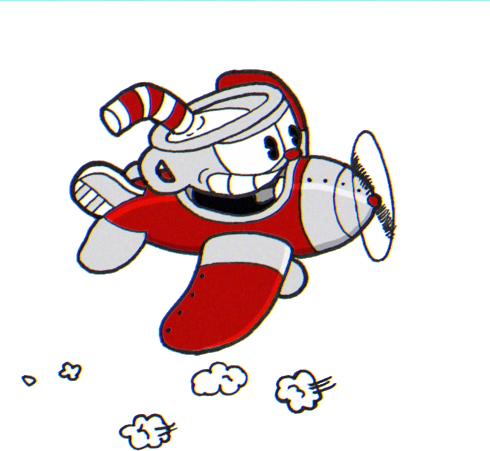 Cuphead Character Flying Action PNG