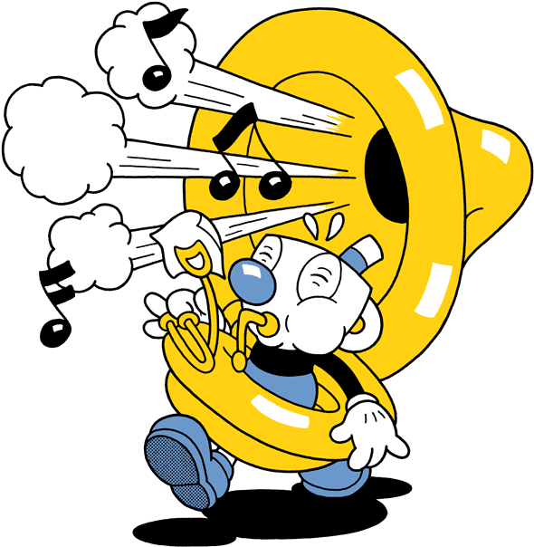 Cuphead Character Playing Trumpet PNG
