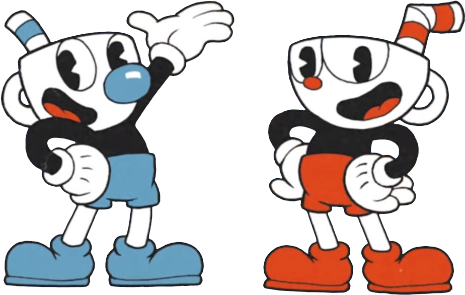 Cupheadand Mugman Poses PNG