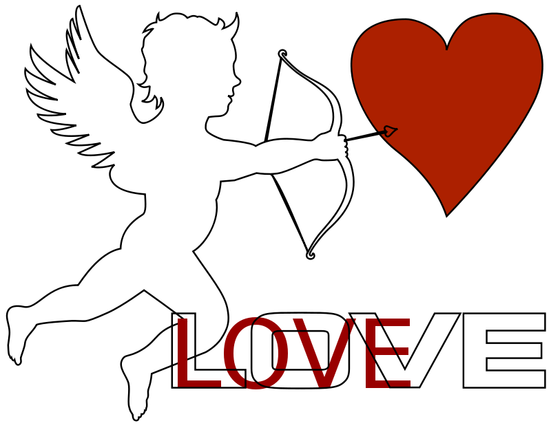 Cupid Arrow Heart Love Graphic PNG
