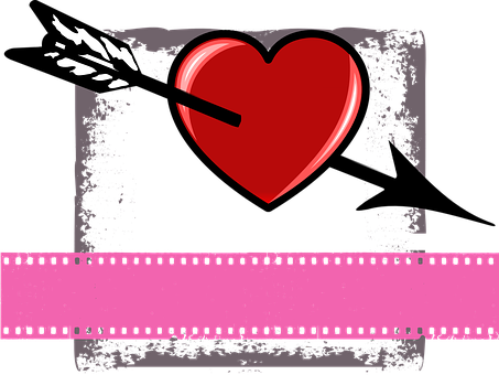 Cupid Arrow Heart Valentines PNG