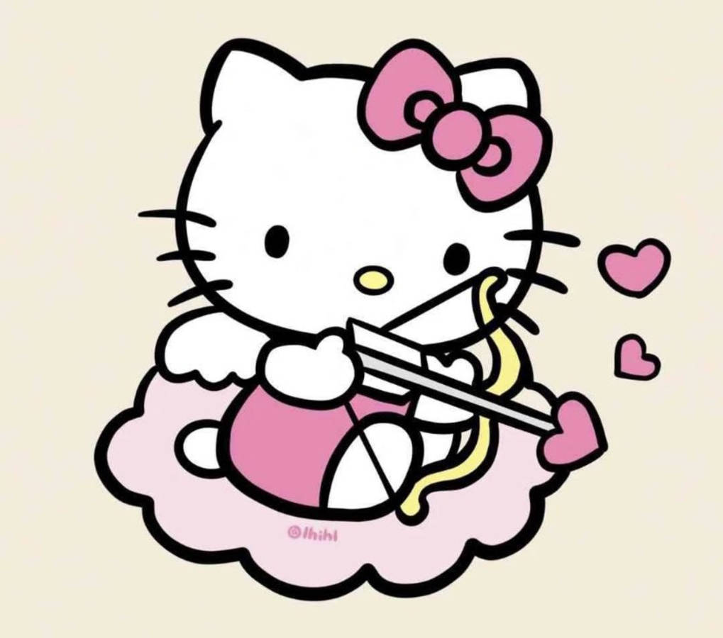 Cupid Cartoon Hello Kitty PFP Wallpaper