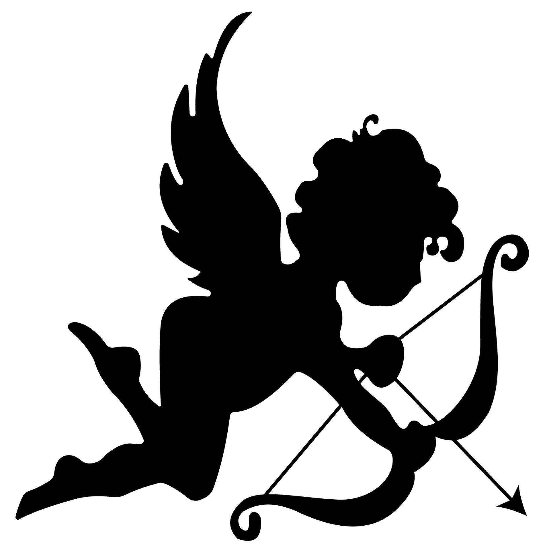 Cupid Silhouette Archer PNG