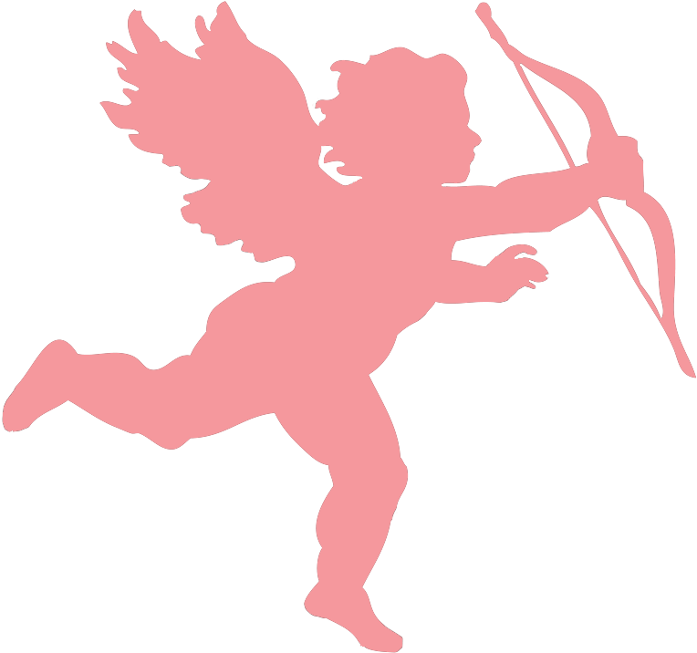 Cupid Silhouette Valentines Day PNG