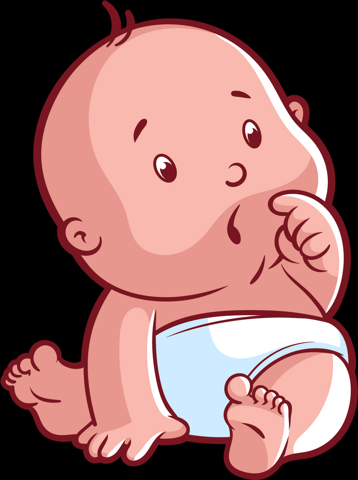 Curious Baby Cartoon PNG
