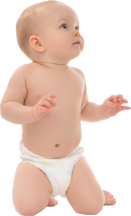 Curious Babyin Diaper PNG