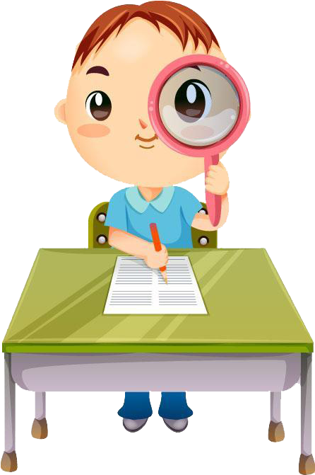 Curious Boy With Magnifying Glass PNG