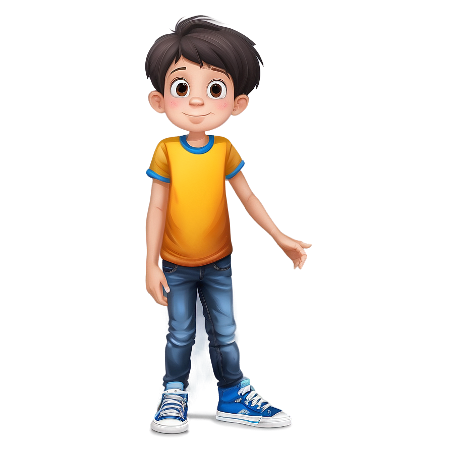 Curious Cartoon Kid Png 6 PNG