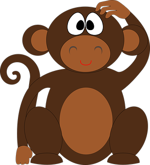 Curious Cartoon Monkey PNG