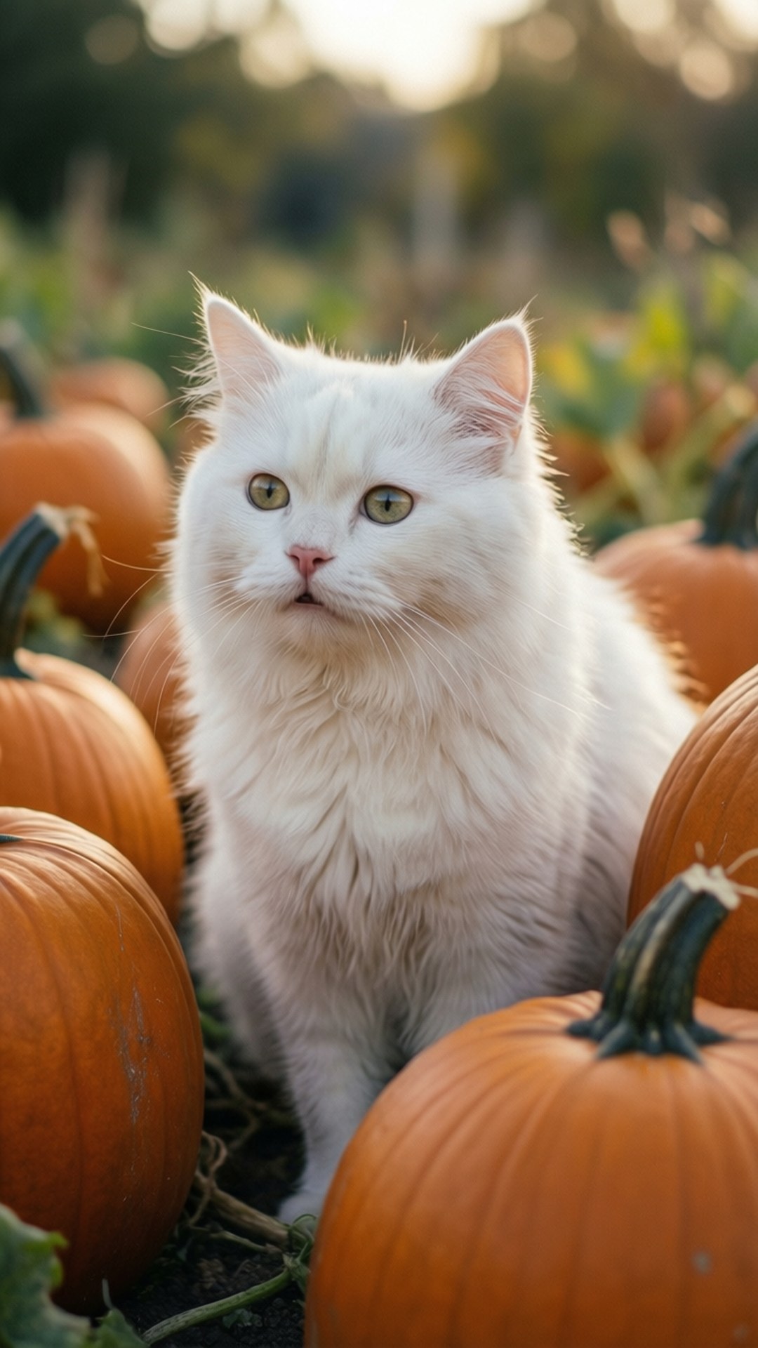 Nyfiken katt i pumpafläck Bakgrundsbilder