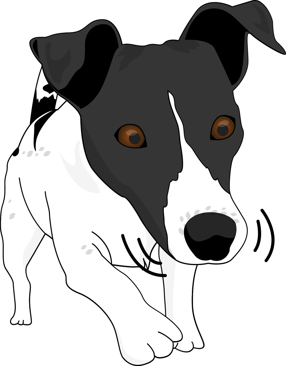 Curious Dog Cartoon Illustration PNG