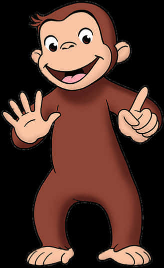 Curious George Cheerful Pose PNG