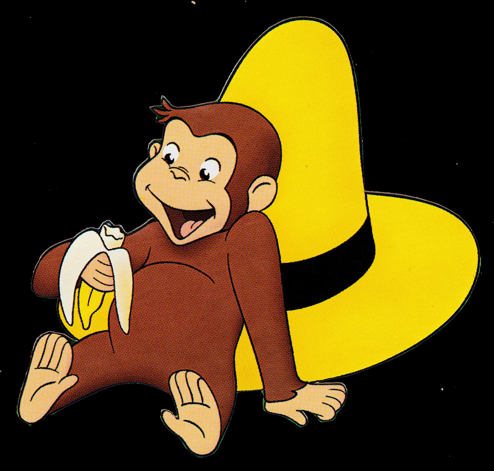 Download Curious George Eating Banana | Wallpapers.com