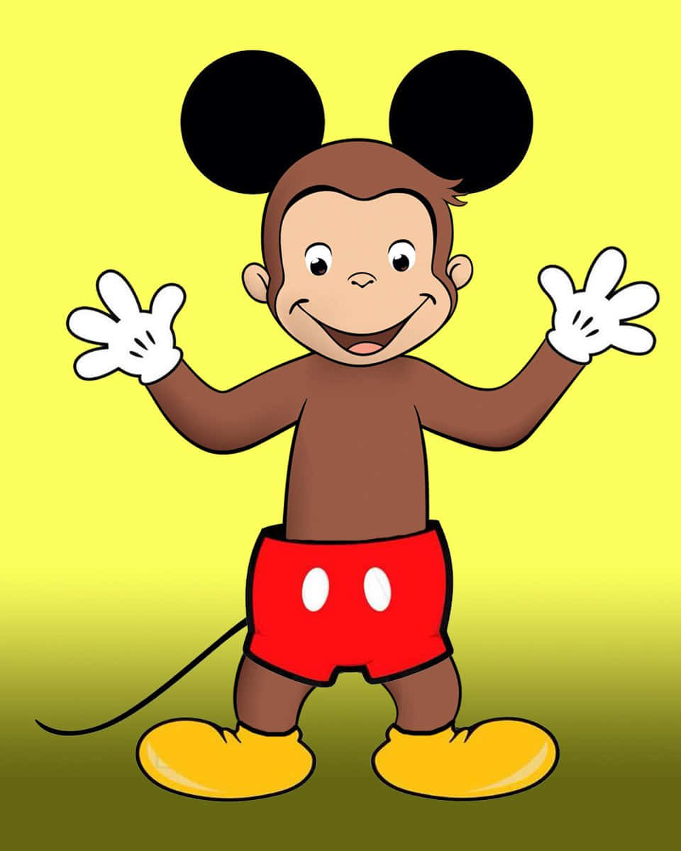 A Cartoon Of A Mickey Mouse With His Arms Out