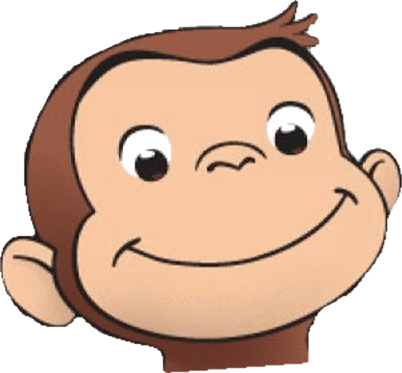 Curious George Smiling Face PNG