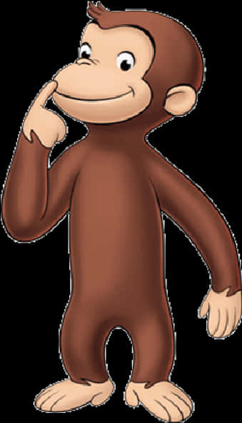 Curious George Thinking Pose PNG