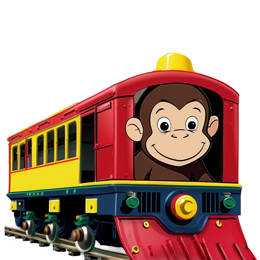 Download Curious George Train Ride Png Pqu | Wallpapers.com