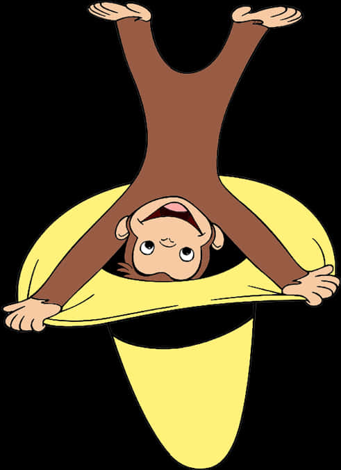 Curious George Upside Down Banana Peel PNG
