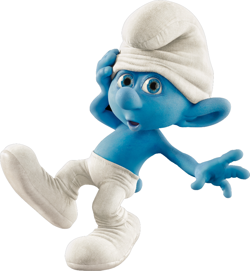 Curious Smurf Listening Pose PNG