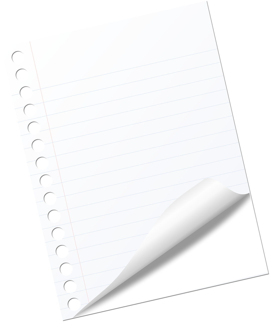 Curled Note Paper Graphic PNG
