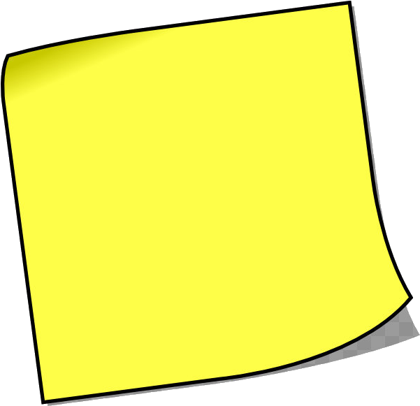 Curled Yellow Sticky Note PNG
