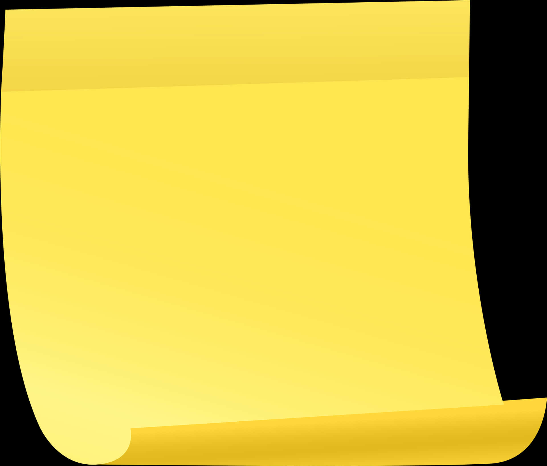 Curled Yellow Sticky Note PNG