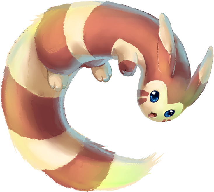 Curled_ Fox_ Creature_ Artwork PNG