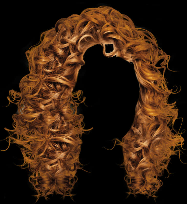 Curly Auburn Hairstyle Art PNG