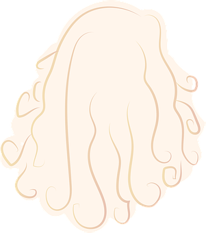 Curly Blonde Hair Cartoon Illustration PNG