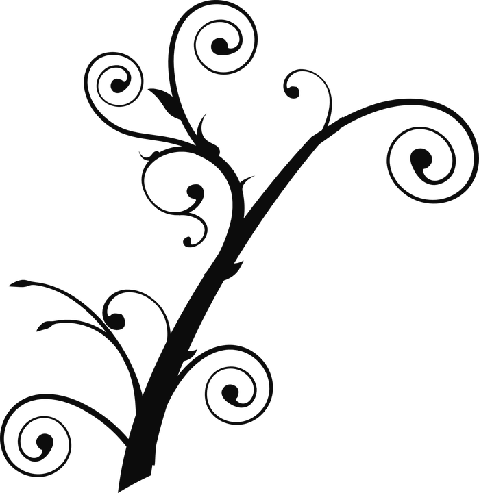 Curly Floral Design Vector PNG