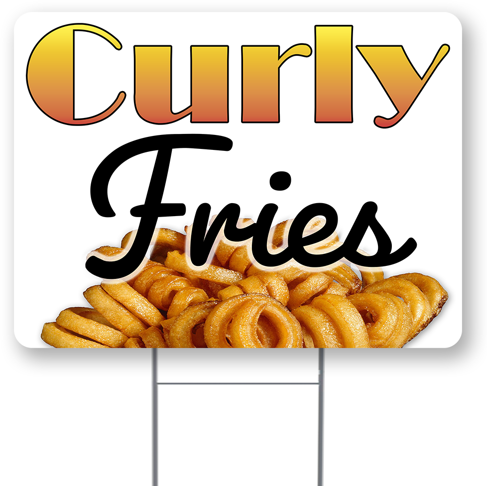 Curly Fries Signboard PNG