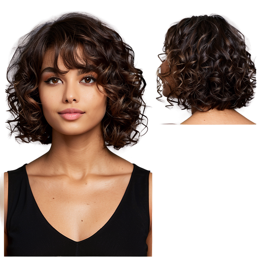 Curly Hair Bob Cut Png Vvq PNG