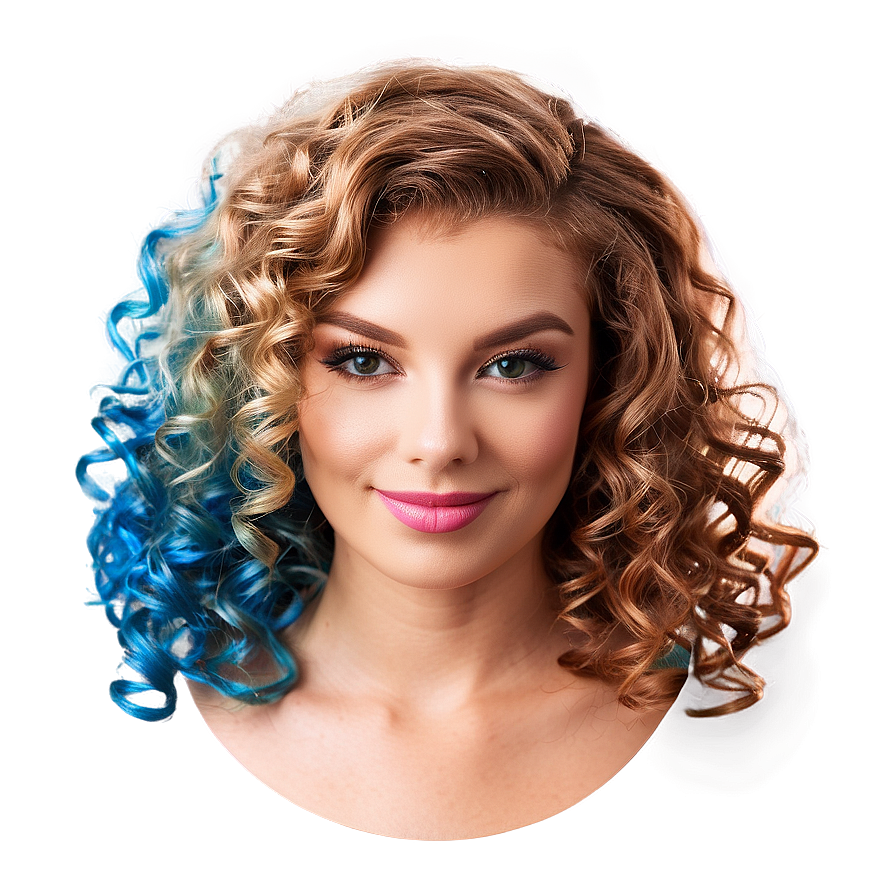 Curly Hair Color Mix Png Guy PNG