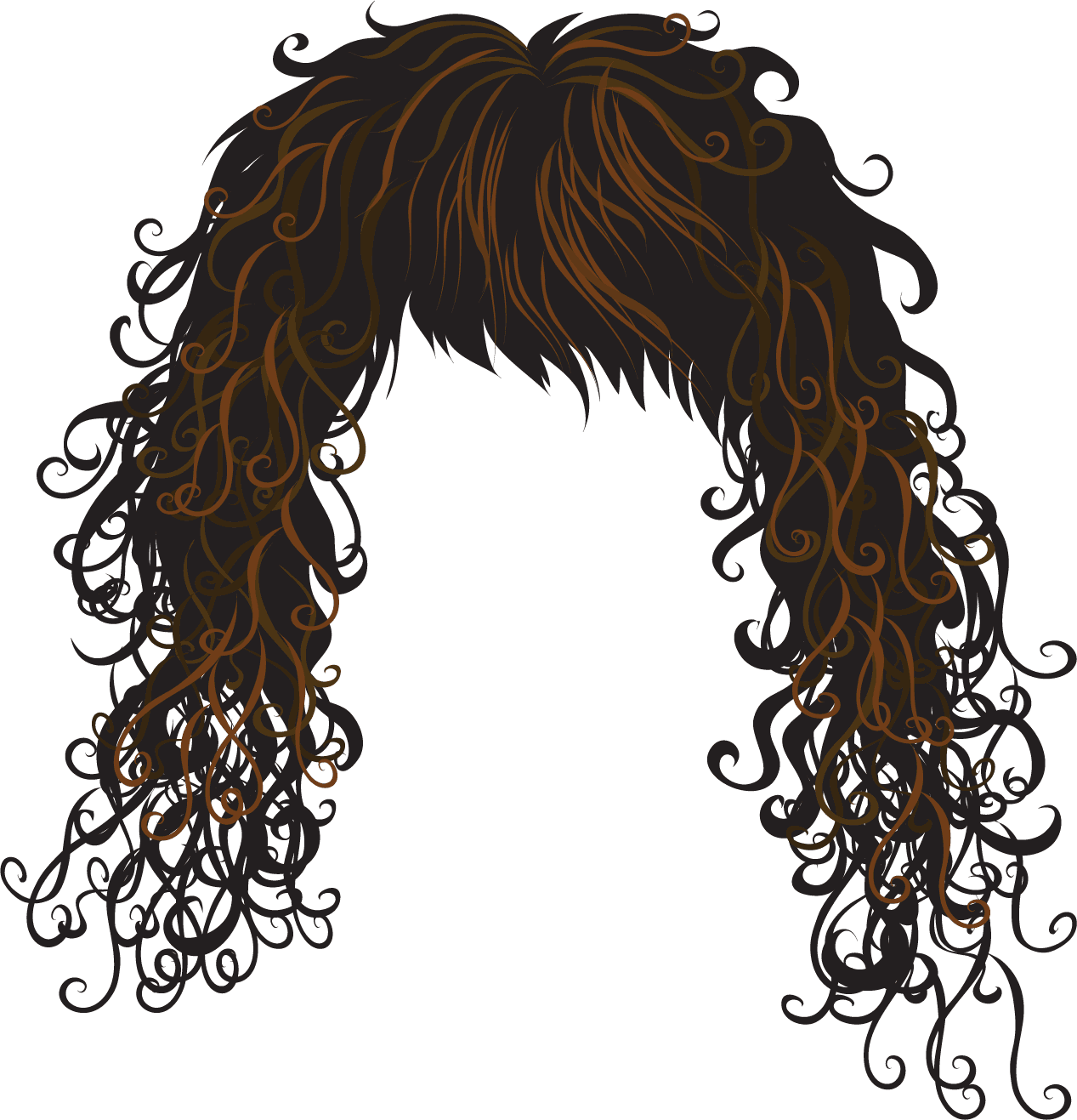 Curly Hair Illustration PNG