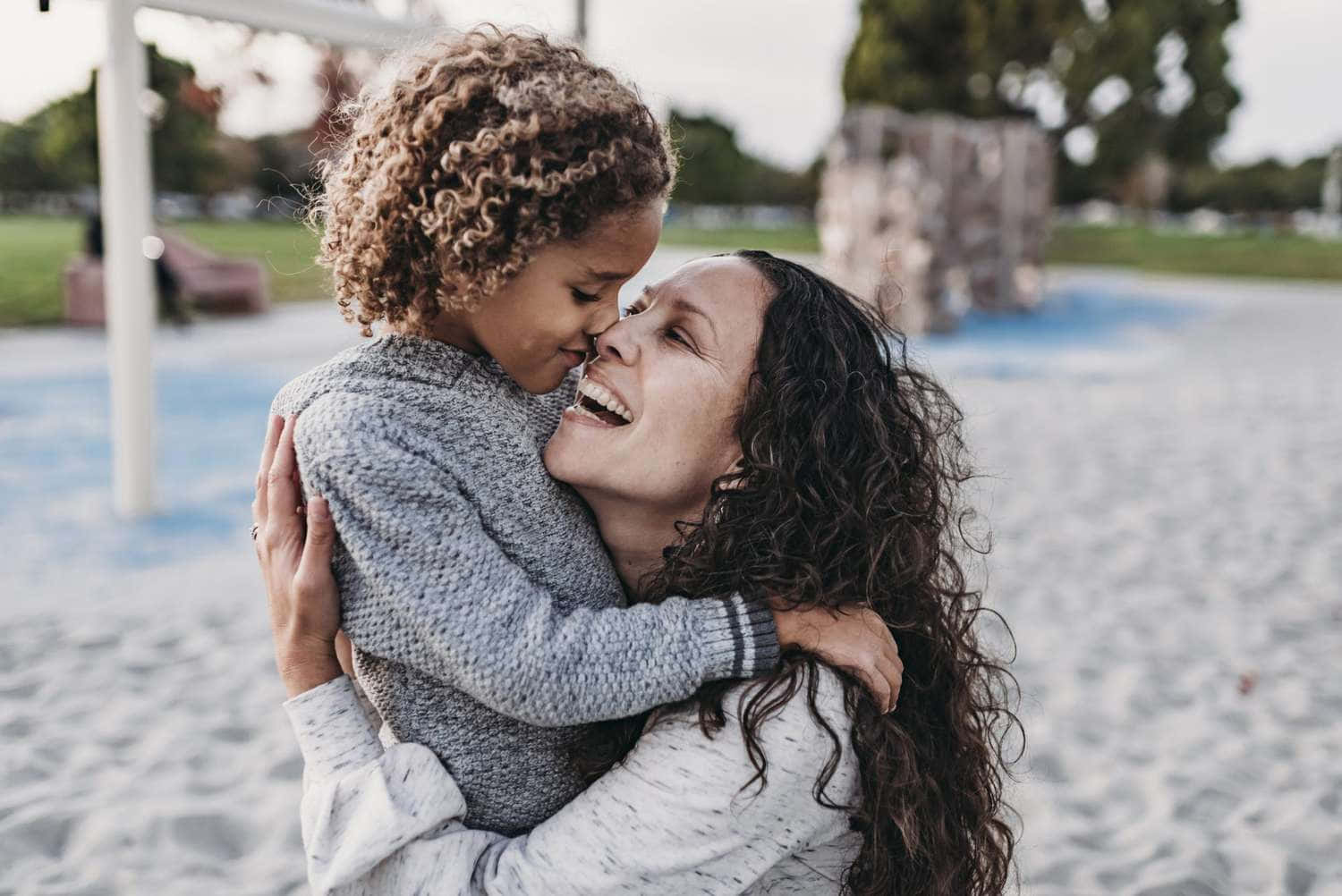 Curly Hair Mother And Child Wallpaper