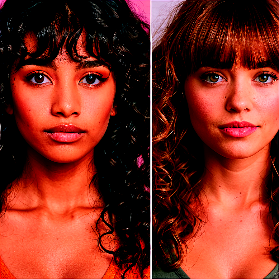 Curly Hair With Bangs Png 4 PNG