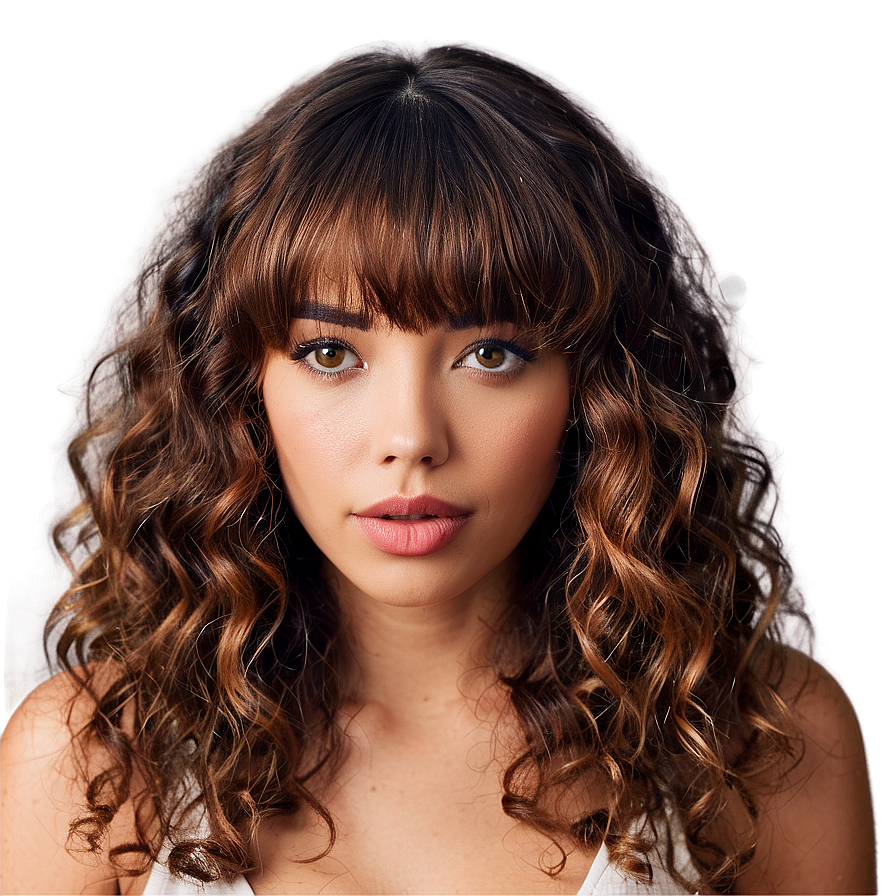 Curly Hair With Bangs Png Hru PNG