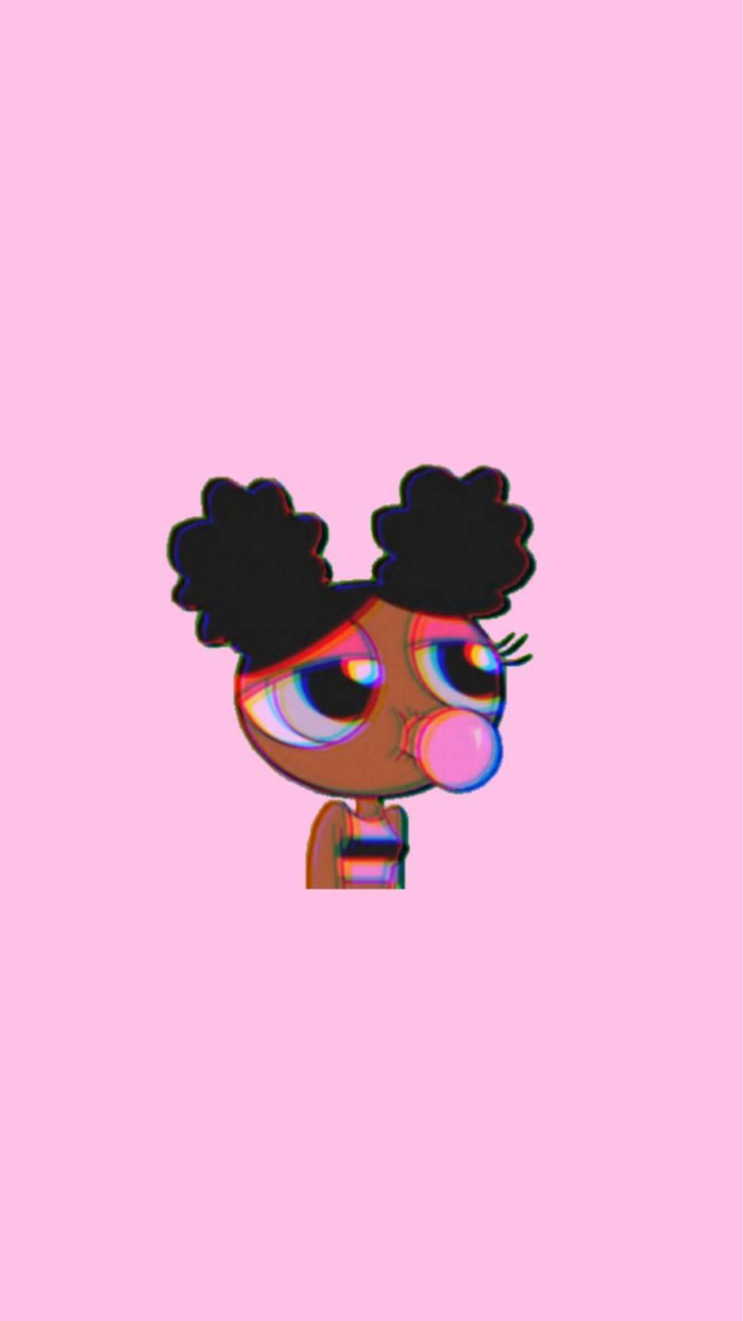 Curly-haired Baddie Cartoon Buttercup Background