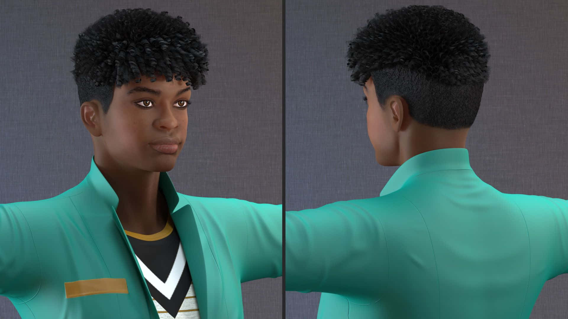 Curly Haired Boyin Green Blazer Wallpaper