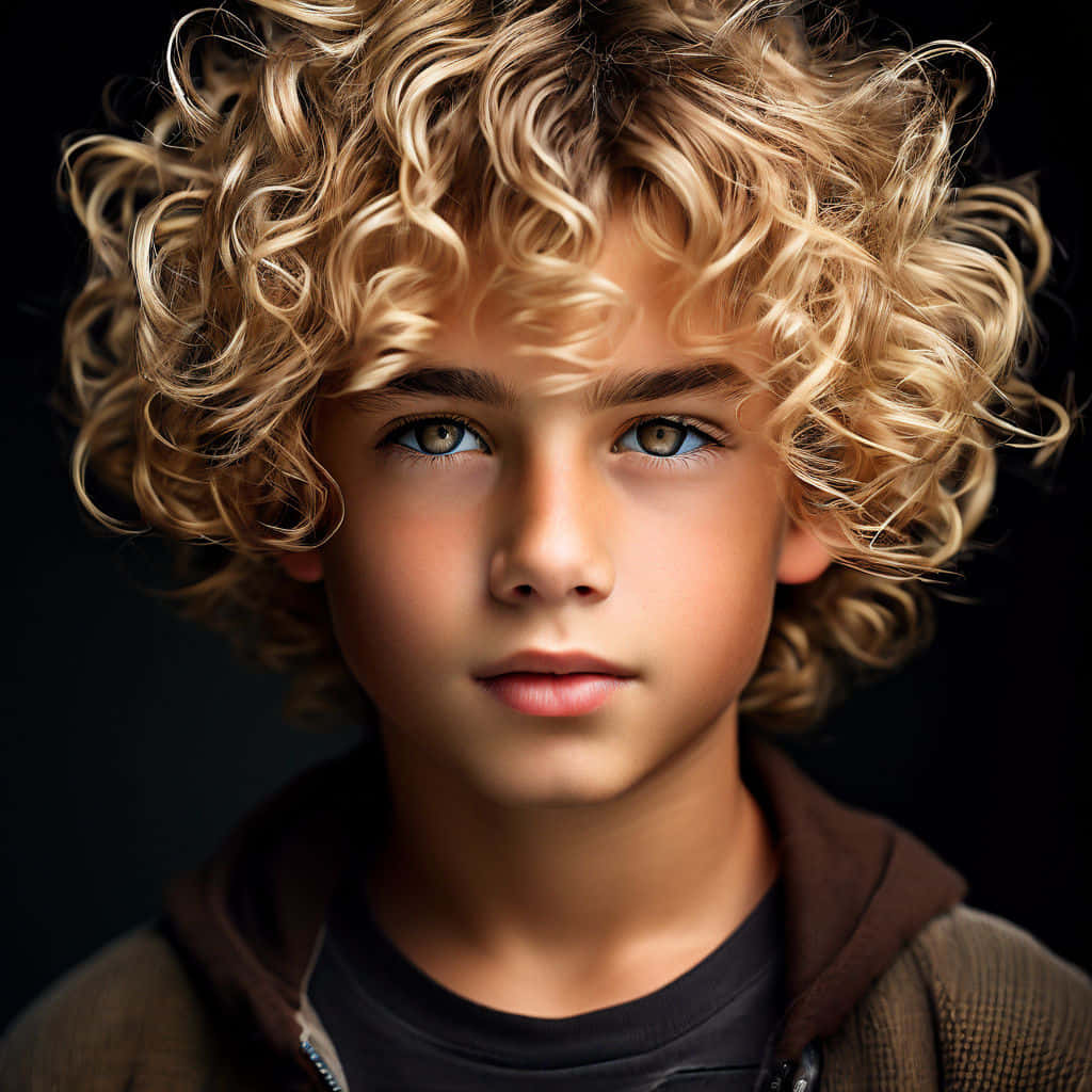 Curly Haired Boywith Blue Eyes Wallpaper