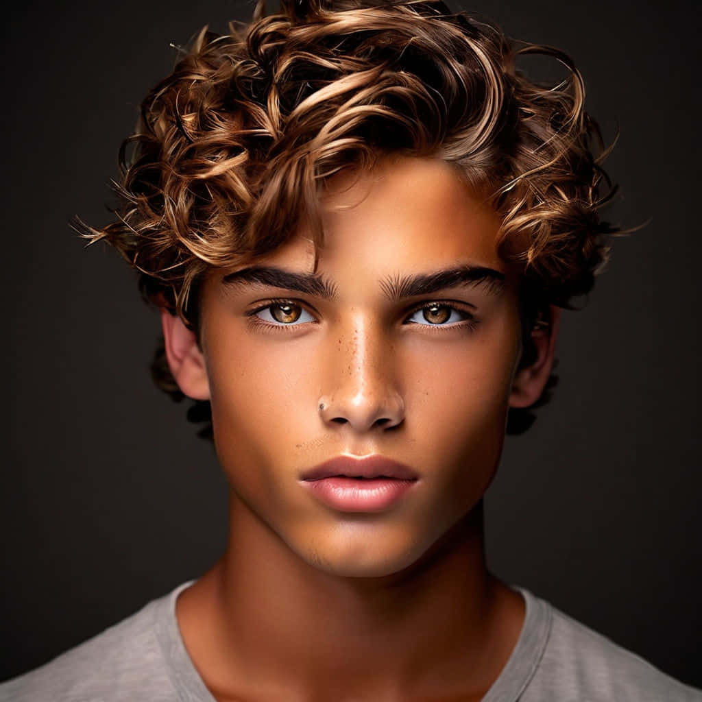 Curly Haired Boywith Light Skin Wallpaper